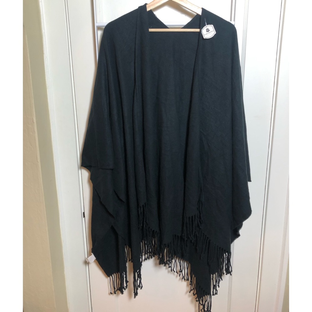 NWT Pure Honey black poncho shawl